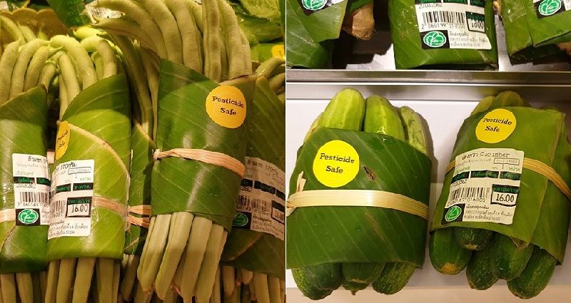 Супермаркети в Азия вече използват бананови листа вместо пластмасови опаковки