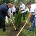 Цветан Цветанов и представители на ГЕРБ засадиха 40 дръвчета в двора на училището в кв. Речица в Сливен