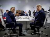 Доналд Тръмп и Еманюил Макрон  на срещата на Г-7 в Биариц