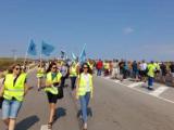 Протест на служители на пътно-строителната фирма "Автомагистрали Черно море"