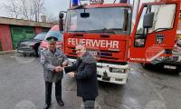Кметът на Сливен връчи ключовете на противопожарен автомобил, предоставен от Германия за нуждите на сливенските пожарникари
