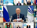 Президентът на РФ Владимир Путин по време на срещата на върха на Шанхайската организация за сътрудничество (ШОС)